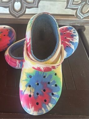 Crocs J5 Kids Tie-Dye Clog Shoes - Multicolor -
